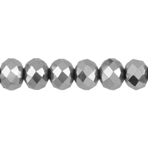 [23358] Murano rondela facetada 8mm plateado 127 x 62unds