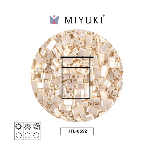 [24044] Miyuki half tila 5x2.3x1.9mm HTL0592 antique marfil perla Ceylon perlado x 10g