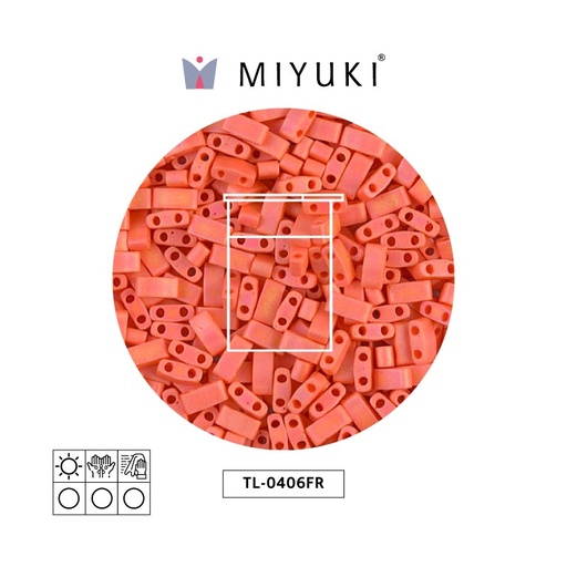 [24045] Miyuki tila 5x5x1.9mm TL0406FR mate opaco naranja AB x 10g