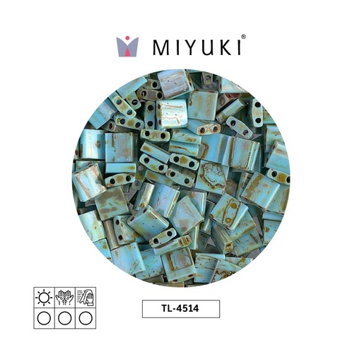 [12976] Miyuki tila 5x5x1.9mm TL4514 opaco azul turquesa azul picasso x 50g