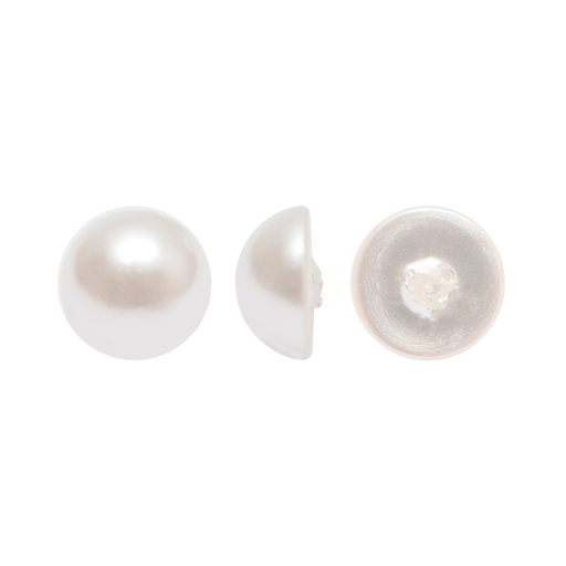 [13041] Media perla sintetica base plana 1H 6mm white A-01 x und