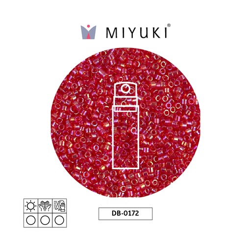 [23088] Miyuki delica 11/0 DB0172 tran claro rojo AB x 10g
