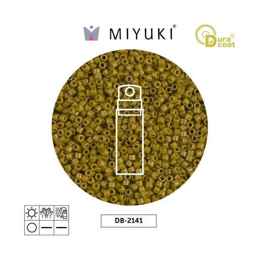 [28838] Miyuki delica 11/0 DB2141 opaco verde oliva duracoat x 10g