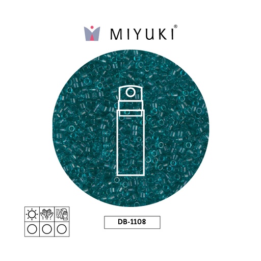 [29625] Miyuki delica 11/0 DB1108 transparente caribbean azul verdoso x 10g