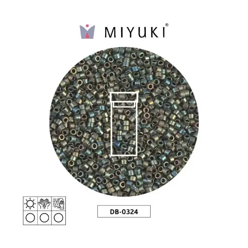 [09295] Miyuki delica 11/0 DB0324 mat metalizado verde AB x 3g