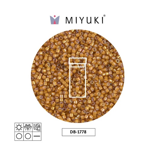 [29105] Miyuki delica 11/0 DB1778 blanco forrado amarillo AB x 3g