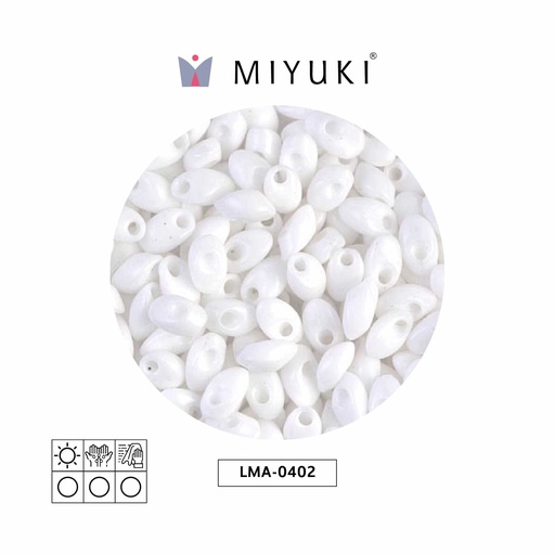[30392] Miyuki long magatama 4x7mm LMA0402 blanco x 250g