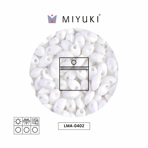 Miyuki long magatama 4x7mm LMA0402 white x 25g