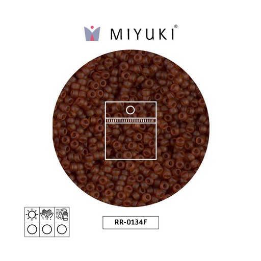[24050] Mostacilla Miyuki rocalla 11/0 RR0134F mate transparente oscuro cafe x 25g