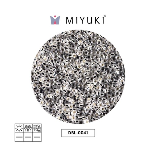 [29169] Miyuki delica 8/0 DBL0041 plateado forrado cristal x 50g