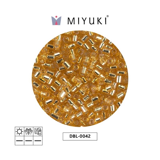 [29173] Miyuki delica 8/0 DBL0042 dorado forrado cristal x 50g