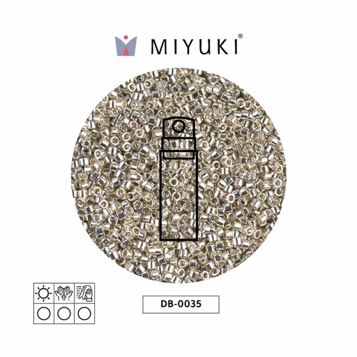 [29593] Miyuki delica 11/0 DB0035 metalizado plateado x 10gr