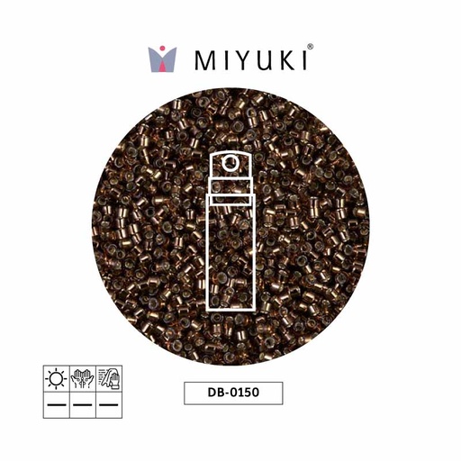 [30576] Miyuki delica 11/0 DB0150 plateado forrado bronce x 10gr