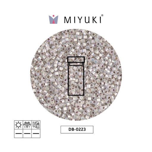 [11555] Miyuki delica 11/0 DB0223 plateado forrado opal AB x 3g