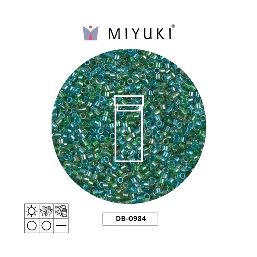 [16605] Miyuki delica 11/0 DB0984 forrado aqua/teal x 3g