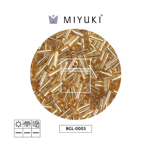 Miyuki bugle 6mm BGL0003 silver lined gold x 25g