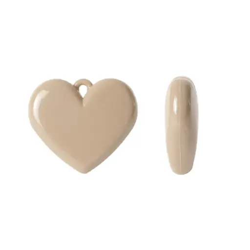Dije corazón abaco chicle 3x3.5cm café claro x und
