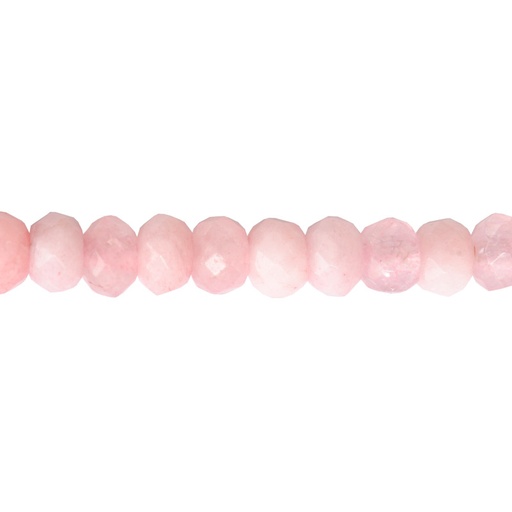 Rondela facetada 2x4mm cuarzo rosado x 115unds