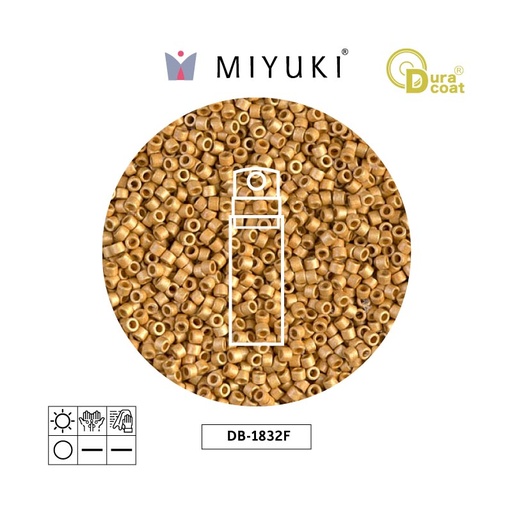 [30766] Miyuki delica 11/0 DB1832F galvanizado dorado Duracoat x 10gr