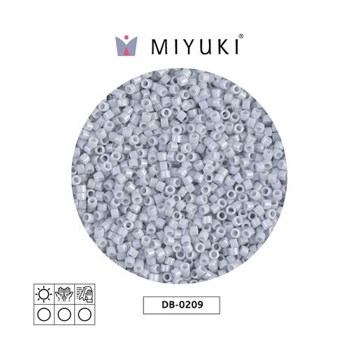 [28442] Miyuki delica 11/0 DB0209-1 opaco claro gris lusterr x 50g