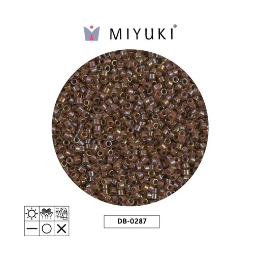 [28421] Miyuki delica 11/0 DB0287 cinnamon forrado cafe lusterr x 50g