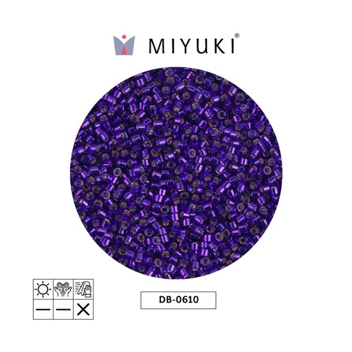 [27195] Miyuki delica 11/0 DB0610 silve forrado oscuro morado x 50g