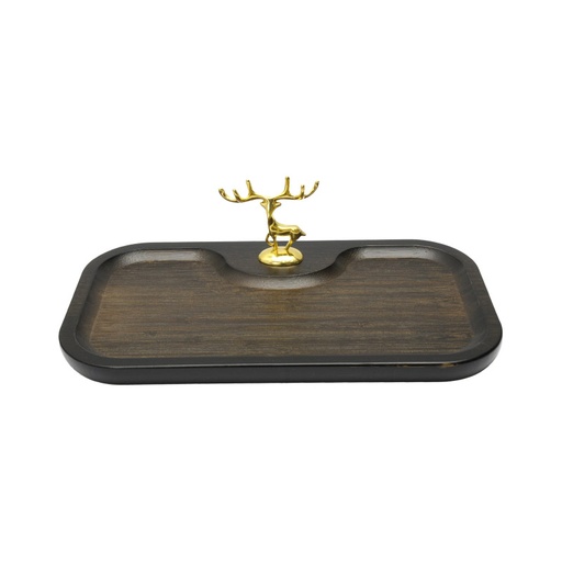 Bandeja exhibidor rectangular 25x14cm madera negra x und
