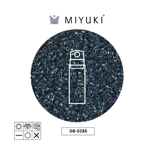 [32663] Miyuki delica 11/0 DB0286 midnight azul forrado azul AB x 10g