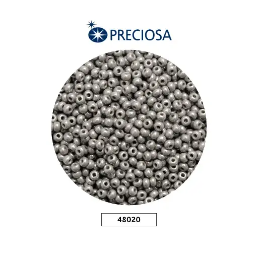 [25711] Mostacilla checa preciosa 10/0 2mm 48020 gris perlado x 500g