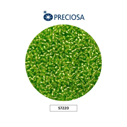 [25713] Mostacilla checa preciosa 10/0 2mm 57220 verde limon bri. x 500g