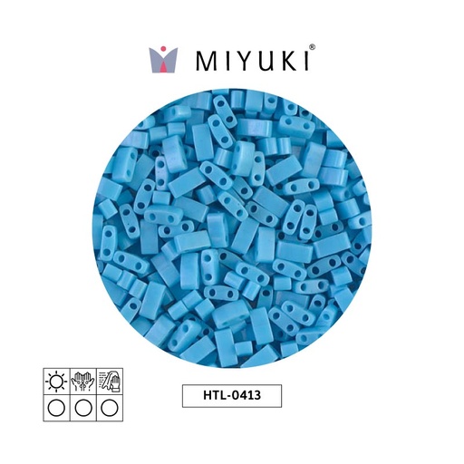 [31366] Miyuki half tila 5x2.3x1.9mm HTL0413 opaco azul turquesa azul x 50g