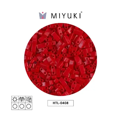 [12376] Miyuki half tila 5x2.3x1.9mm HTL0408 opaco rojo x 50g