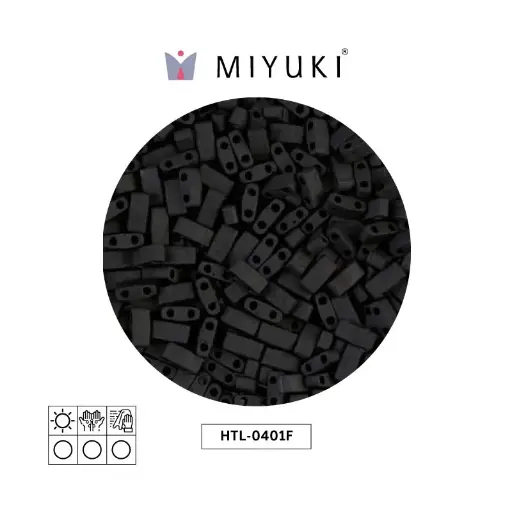 [25123] Miyuki half tila 5x2.3x1.9mm HTL0401F mate negro x 50g