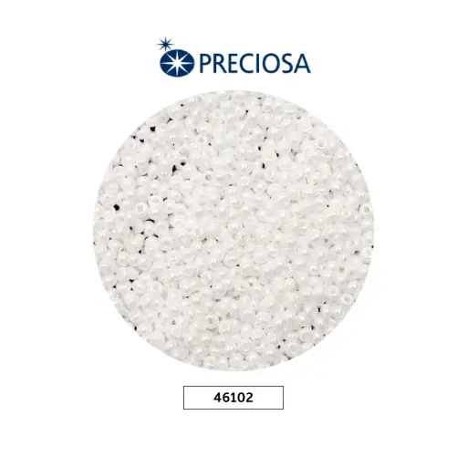 [12823] Mostacilla checa preciosa 10/0 2mm 46102 OP blanco x 500g