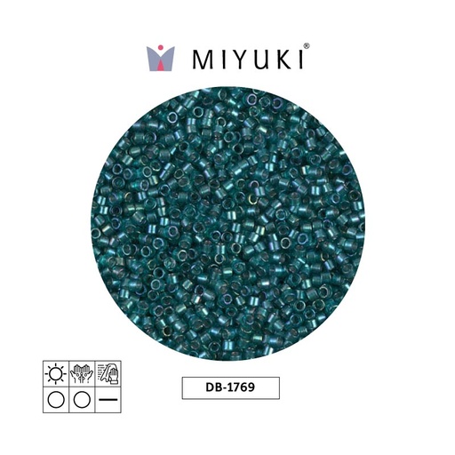 [28590] Miyuki delica 11/0 DB1769 sparkling aqua green lined crystal AB x 50g