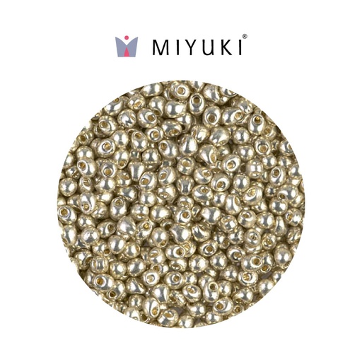 [30314] Miyuki drop beads 3.4mm DP4201 galvanizado plateado x 500g