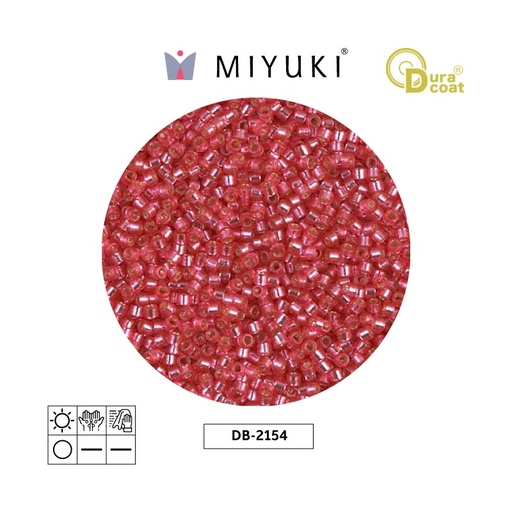 [26070] Miyuki delica 11/0 DB2154 dura plateado forrado hibiscus x 50g