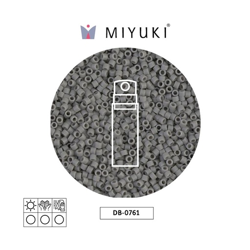[15378] Miyuki delica 11/0 DB0761 mate opaco gris x 10g