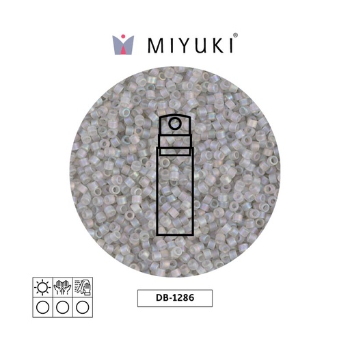 [30646] Miyuki delica 11/0 DB1286 mate transparente gris niebla AB x 10g