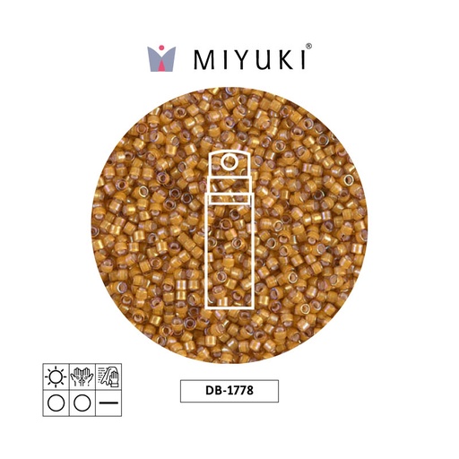 [25602] Miyuki delica 11/0 DB1778 blanco forrado amarillo AB x 10g