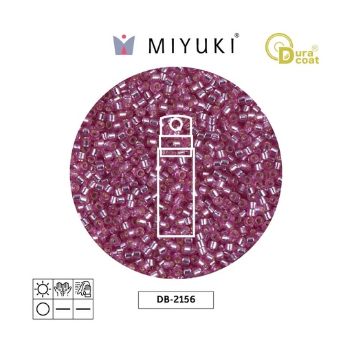 [18664] Miyuki delica 11/0 DB2156 plateado forrado orchid Duracoat x 10g