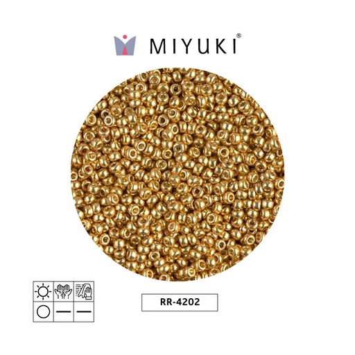 [27167] Mostacilla Miyuki rocalla 11/0 RR4202 galvanizado dorado Duracoat x 250g