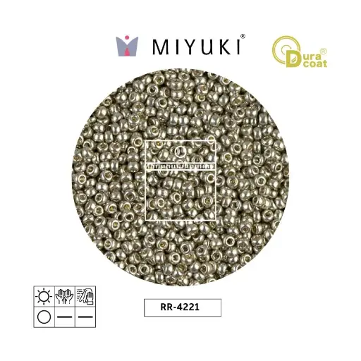 [22217] Mostacilla Miyuki rocalla 11/0 RR4221 galvanizado claro pewter x 25g
