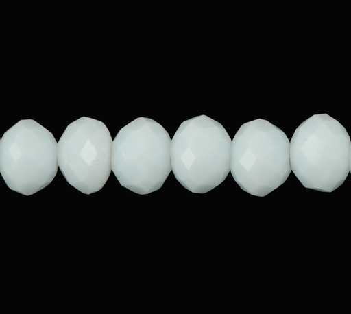 [22312] Murano rondela facetada 8mm blanco mate 51 x aprox 60unds