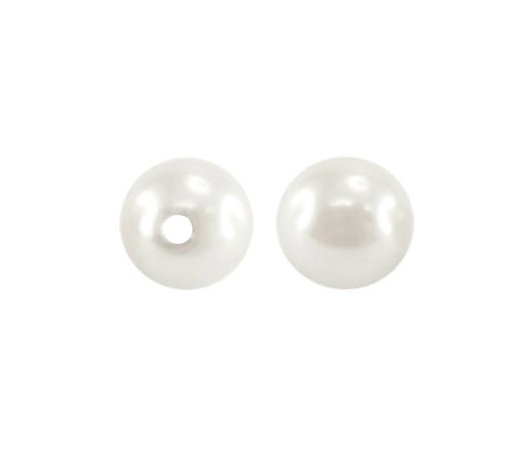 [13691-B1000] Round plastic pearl full hole 6mm milk white A-01 bolsa x 1000 und