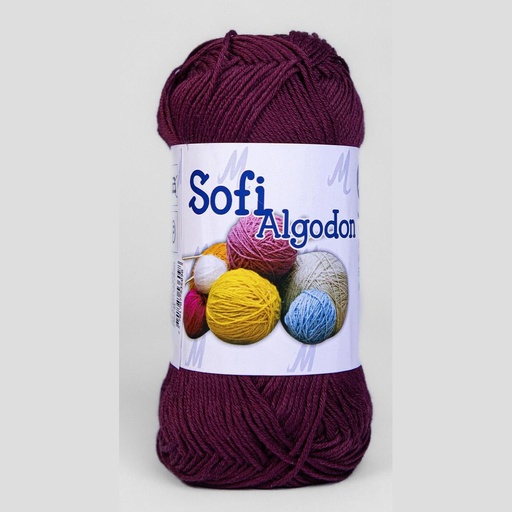 Ovillo lana amigurumi sofi 100% algodon 44 vino tinto x 100g