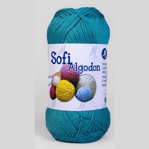 Ovillo lana amigurumi sofi 100% algodon 6014 turquesa x 100g